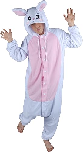Amazon Momsmom 大人用長袖着ぐるみ 幸せホワイトウサギ 男女 兼用キャラクターアニマル着ぐるみ 動物パジャマ ハロウィン お祭り イベント コスプレ 文化祭 部屋着 団体旅行にも 並行輸入品 M コスプレ 仮装 通販
