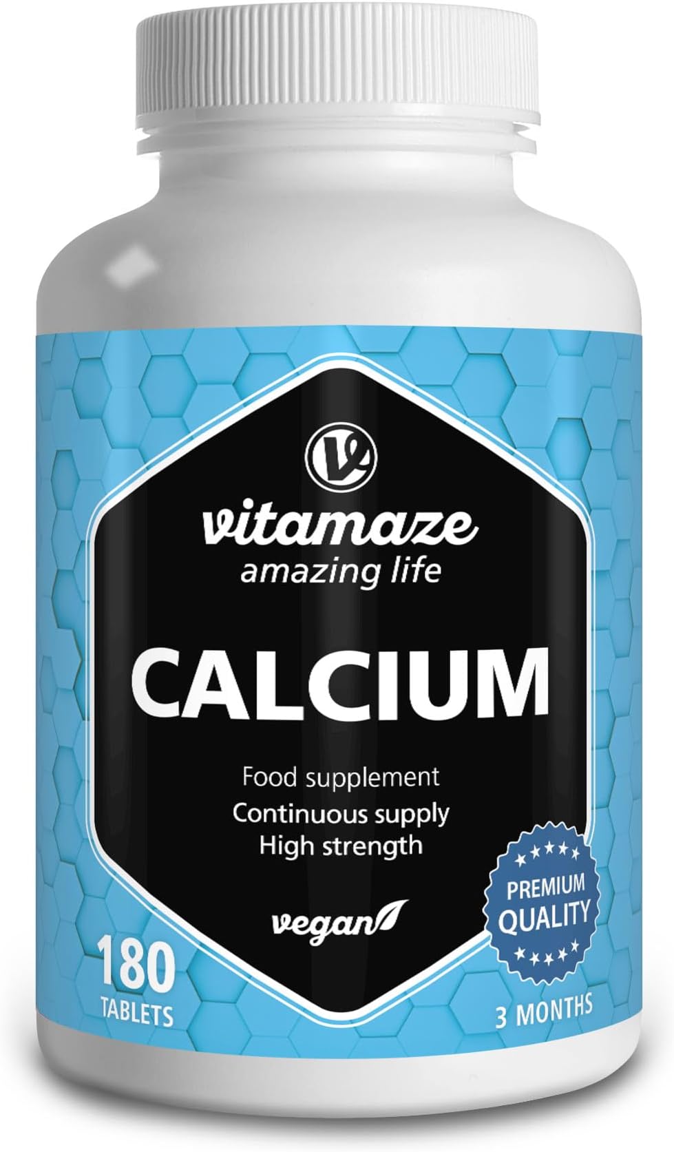 Vitamaze Calcium Tablets High Strength 400 mg Vegan 180 Tablets 3 Months