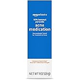 Amazon Basics 10% Benzoyl Peroxide Acne Treatment Gel, Maximum Strength, 1 Fluid Ounce