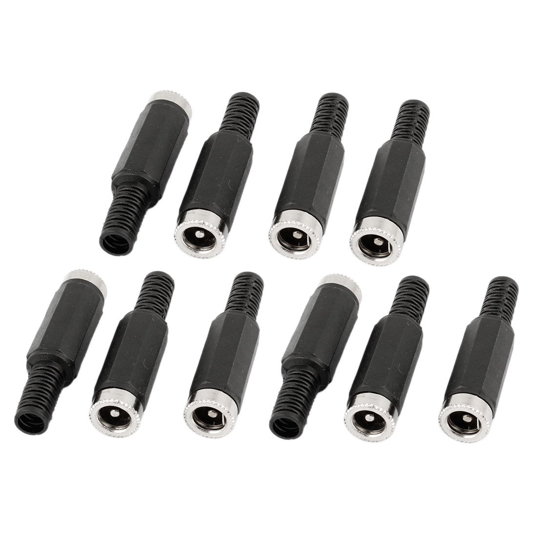 sourcing map 5.5x2.1mm DC Female Connector Jack Solder Adapter DIY DC Barrel Connectors Replacement 10pcs