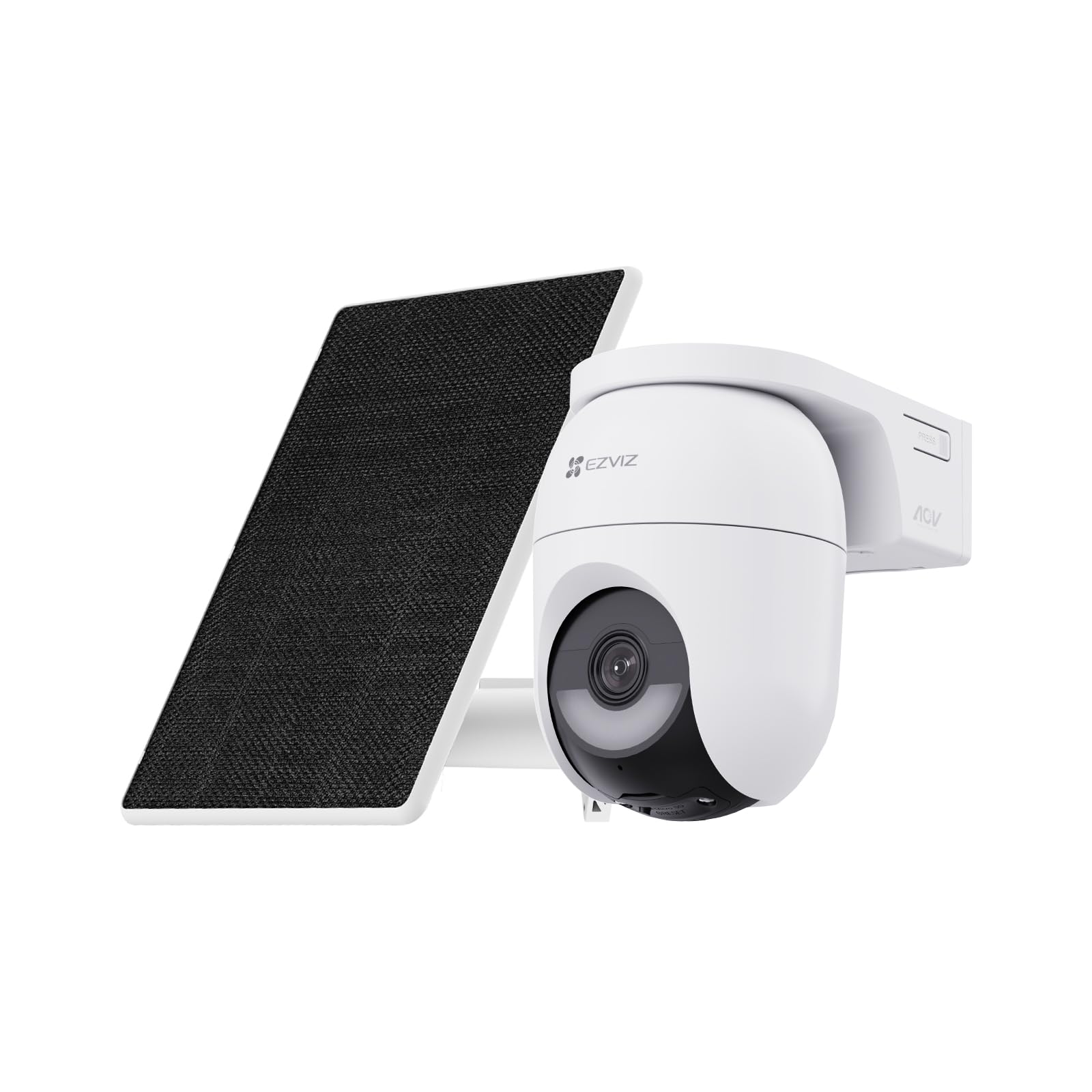 EZVIZ 4MP PTZ Überwachungskamera Aussen Akku, Kabellose WLAN-Außenkamera, 360° Überwachung, Farbnachtsicht, KI Personen- und Fahrzeugerkennung, 2-Wege-Audio, CB8 Lite mit 5W Solarpanel