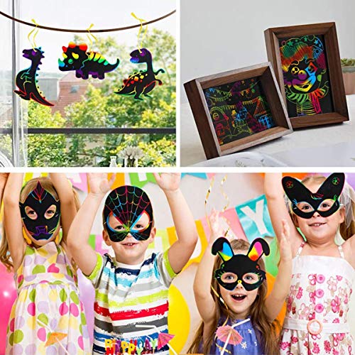 Scratch Art Paper Set71Pcs Rainbow Scratch Paper Art Kit for Kids