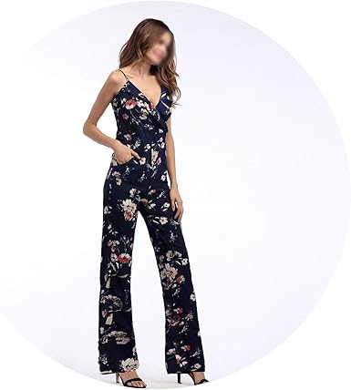 blue flower jumpsuit
