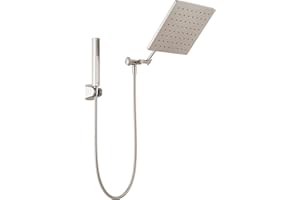Delta Faucet 10-inch Raincan Shower Head and Hand Held Shower Combo, Brushed Nickel Square Shower Head, Rainfall Shower Head, Hand Shower, 1.75 GPM Flow Rate, Spotshield Brushed Nickel 75527-SN