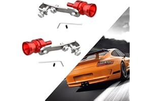 Yumfugu Pack-2 Turbo Sound Whistle Simulator, 4.05In x 2.32In Aluminum Turbo Sound Whistle Exhaust Muffler Sound Booster, Car Roar Maker Tail Pipe Whistle, Car Universal Styling Accessories (Red)