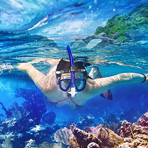 Panzexin Swim Snorkel, OneWay Purge Valve Swimmers Snorkel for Lap