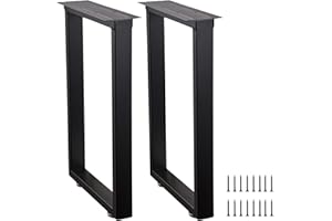 ALLCOS 22 Inch Bench Legs Metal Coffee Table Legs Heavy Duty Table Legs Iron Bench Legs, Black, Set of 2