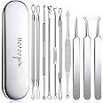 Blackhead Remover Tool, Aooeou Professional Pimple Popper Tool Kit - Easy Removal for Blemish, Whitehead Popping, Zit Removing for Risk Free Nose Face, Anti-slip Coating Handle (b-silver)