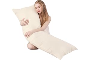 Bildenly Goose Down & Feather Body Pillows for Adults, Full Length Firm Hugging Pillow Insert for Side Sleepers, Breathable L