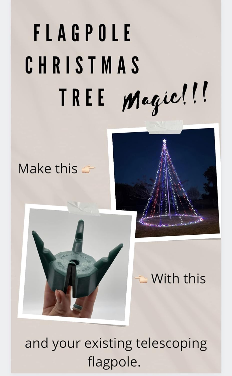 Flagpole Hardware - JattyCo Flag Pole Christmas Magic