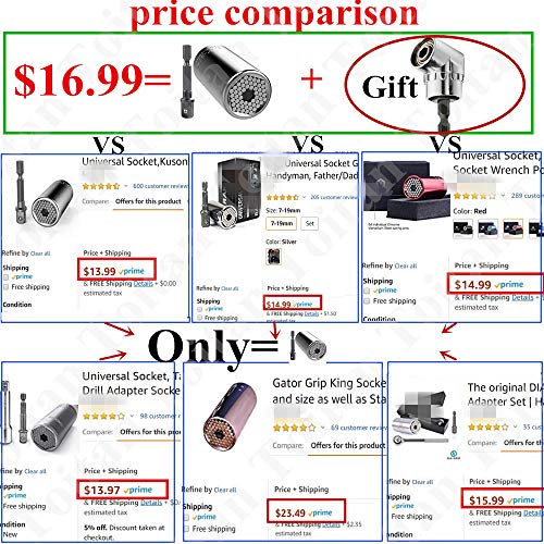 image for Toitan Universal Socket+(Gift)105 Degree Right Angle Drill,7mm-19mm Mu