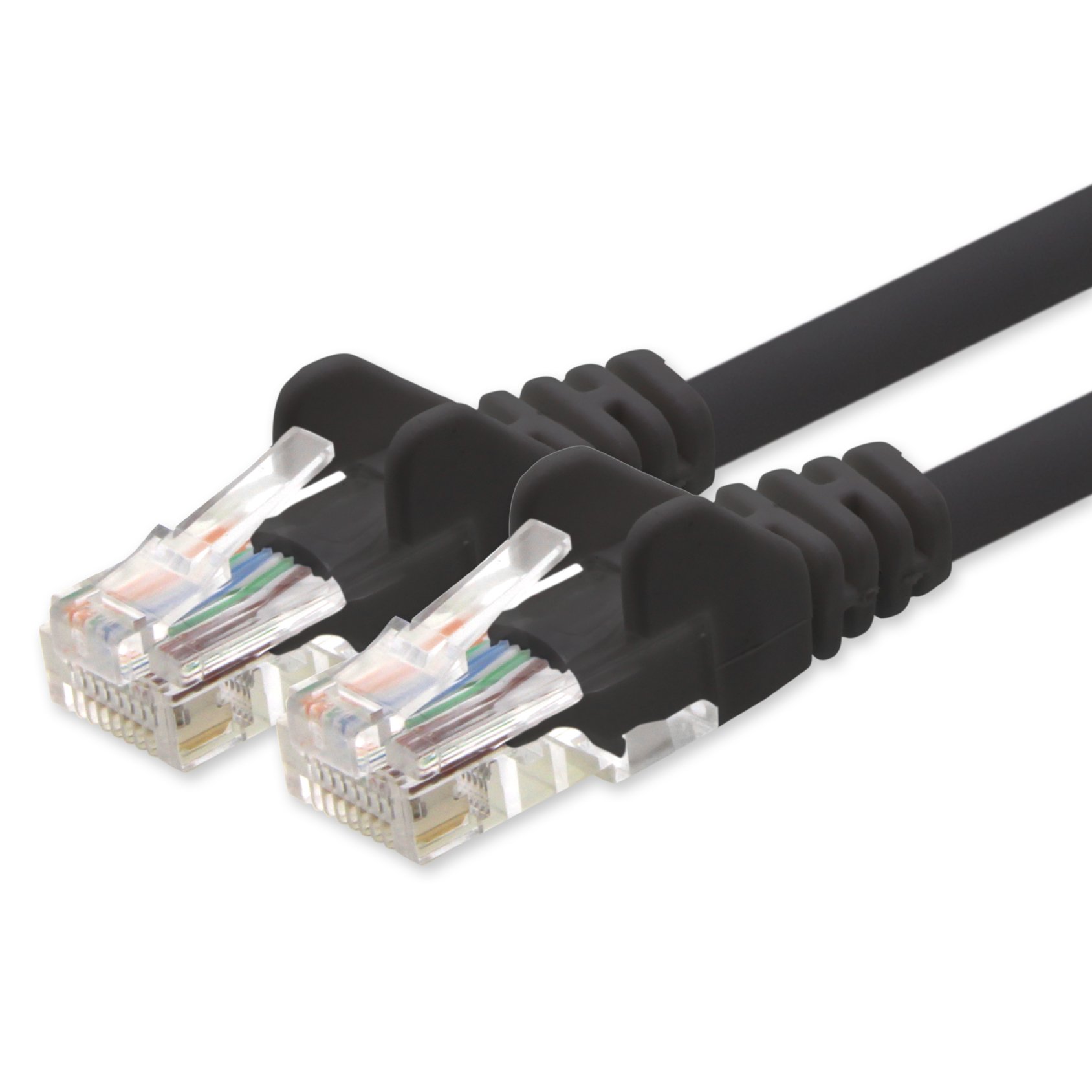 1aTTack.de Network cable CAT 5e UTP network patch cable with 2x RJ45 plugs 20m black