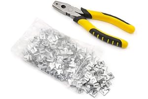 MINYULUA Wire Cage Buckle Clips Pliers with 300pcs Wire Cage Building Clips Snap Plier Tools for Chicken Pigeon Rabbit Pet Dog Bird Cat Quail Cage