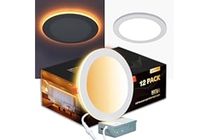 CycevSun 12 Pack 8 Inch LED Recessed Lighting with Night Light, Canless Wafer Downlight Ultra Thin, Dimmable & 5CCT Selectable, 15W, 1350LM, ETL, 120-277V, 8.2Inch Cutout