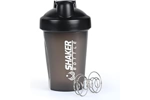 XTKS Shaker Bottle, 400ml Small Protein Shaker Cup with Mixing Ball for Smooth blending, Leak-Proof GYM Workout Water Bottles for protein Shake，Bpa Free (13oz / Black)
