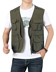 Flygo Men's Utility Cargo Vest Outdoor Summer Work