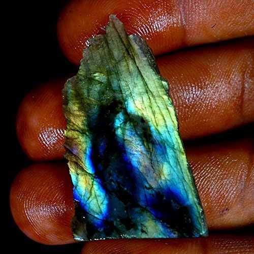 Qualitygems 39.60Cts.100% Natural Labradorite Multi Flash Slab Rock Rough Loose Gemstone