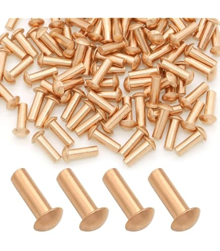 50 Rivets En Cuivre 5/32 X 5/8 - Tête Ronde - Pour Fixation Solide - Neufs
