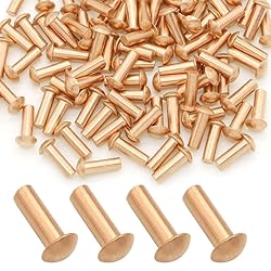 100 Pieces Round Head Solid Rivets Fasteners Copper