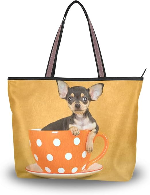 MyDaily Women Tote Shoulder Bag Chihuahua Puppy Dog Handbag Amazon.co