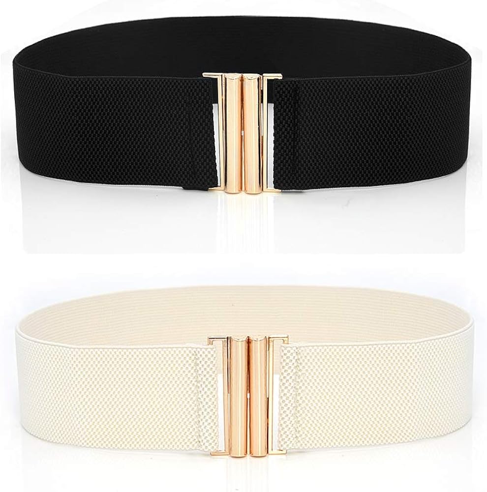 LYXYGMV Geflochtener Stroh Gürtel - Elastische Taille Für Frauen Kleider (Flachs, 5x109cm)