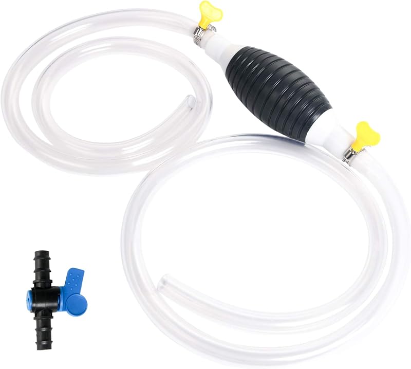 Flintronic Fuel Siphon Pump 15mm Inner Dia 2m Hose Water Liquid Transfer