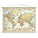 Bacons World Map Vintage Style Poster with Hanger Kit 28 x 20