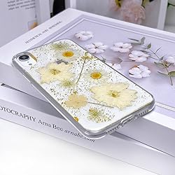 CEOKOK for iPhone XR Case Clear with Real Pressed