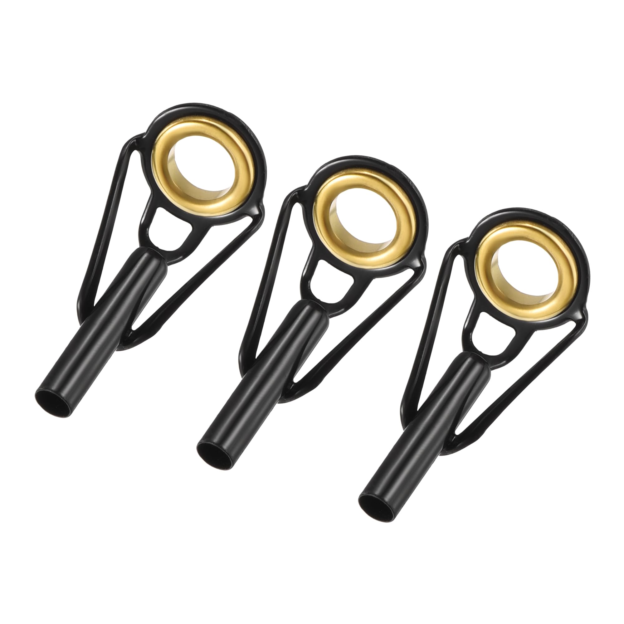 M METERXITY 3 Pack Fishing Rod Tips Repair Kit - Stainless Steel Ring Guide Replacement, Corrosion-Resistant, Apply to Fishing Rod (2.8mm Tube Dia, Black)