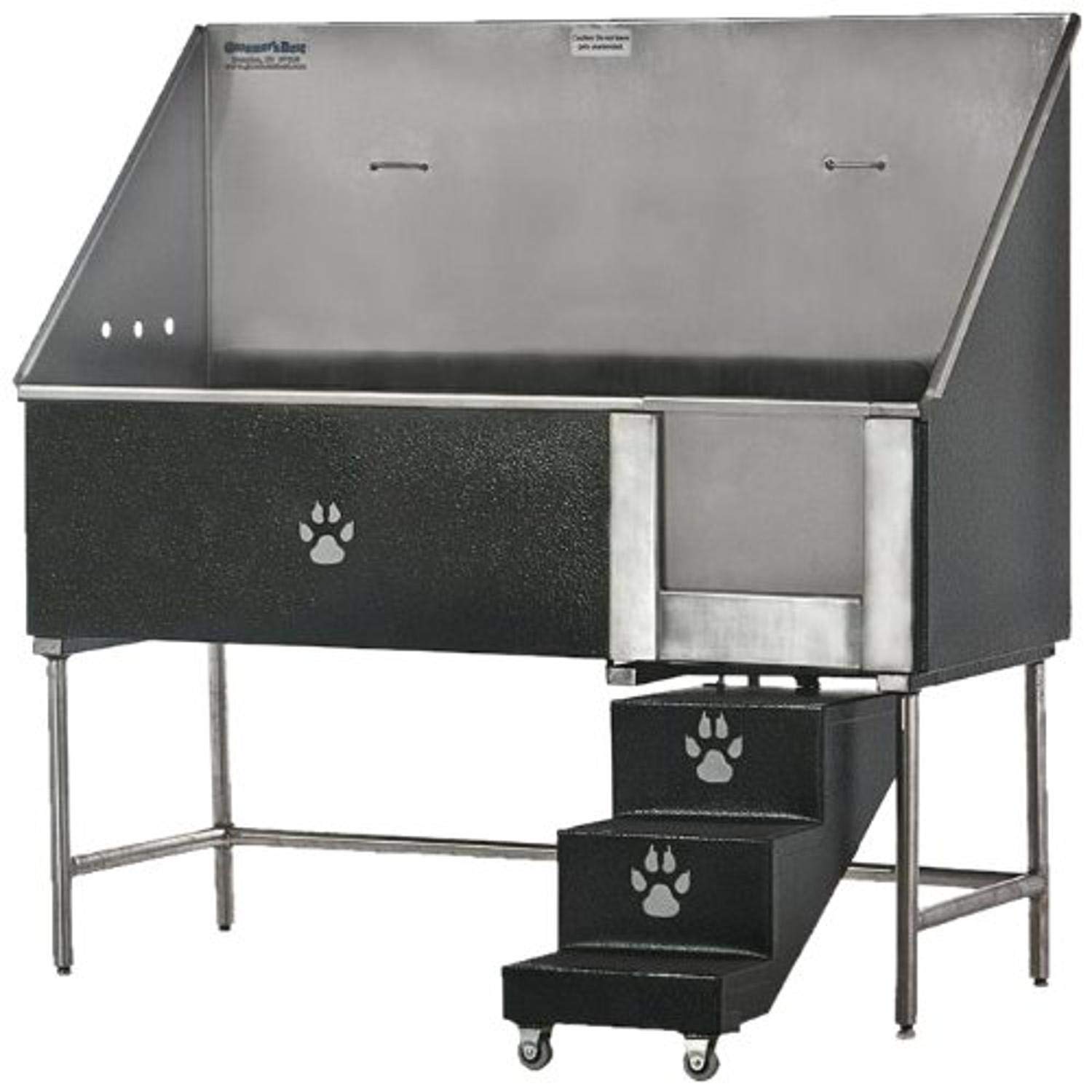 GROOMER'S BEST Elite Bathing Tub with Right Plumbing and Left Steps