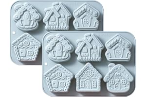 12 Cavities Unique House Shape Muffin & Cupcake Pans Silicone Mold, Non-stick Baking Molds for Making Small Cake, Jelly, Choc