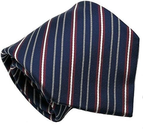Qobod business casual striped silk ties mens gifts travel case navy red white