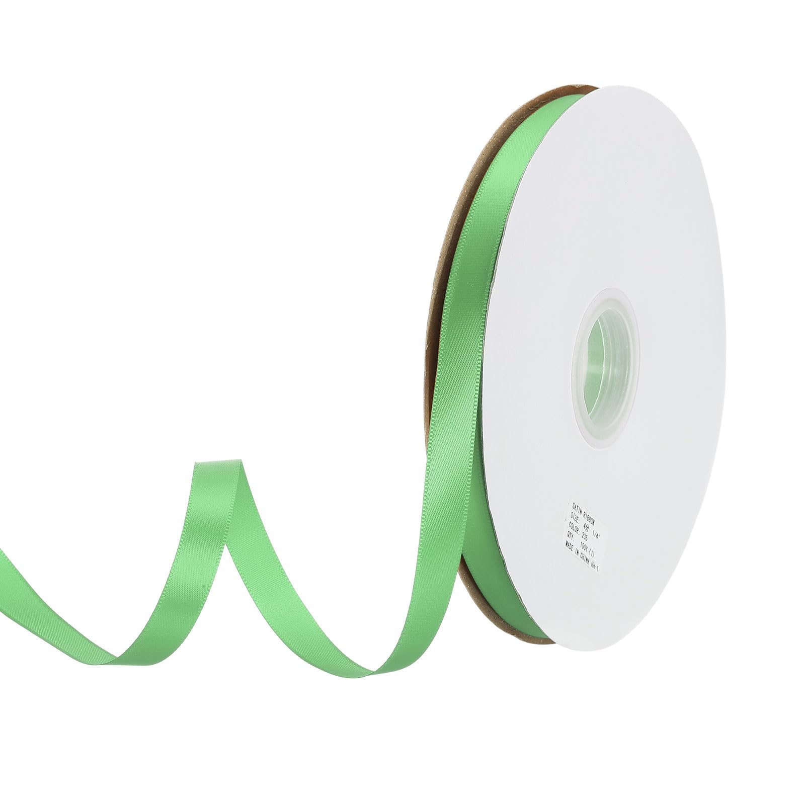 PATIKIL 1/2" x100Yard Polyester Satin Ribbon, Single Faced Grosgrain Ribbon Solid Fabric Ribbon for Crafts Wedding Party Gift Wrapping, Green