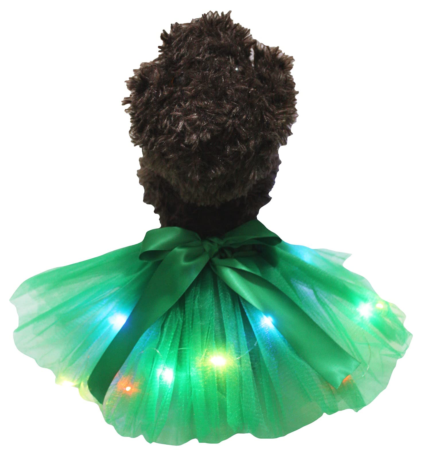 Petitebelle Single Color LED Lighting Puppy Dog Tutu (Kelly Green, Small)