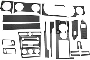 FZJDSD 22PCS Black Carbon Fiber Style Interior Trim Cover Stickers Compatible with Ford Mustang 2005-2009, Carbon Fiber Style