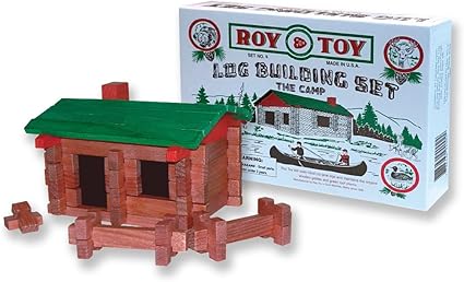 Amazon Com Roy Toy Miniature Log Cabin The Camp Set 9 Toys Games