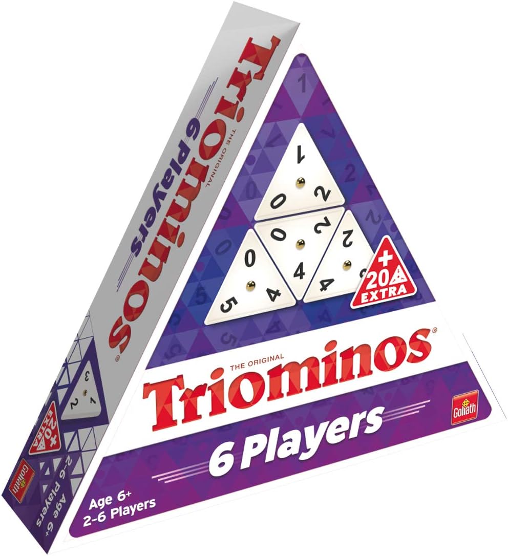 Goliath, Triominos for 6 players, board game, for ages 6 and up, to play with family and friends, strategy game