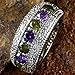 Psiroy 925 Sterling Silver Plated Simulated Peridot Half Eternity Band Ring Size 7