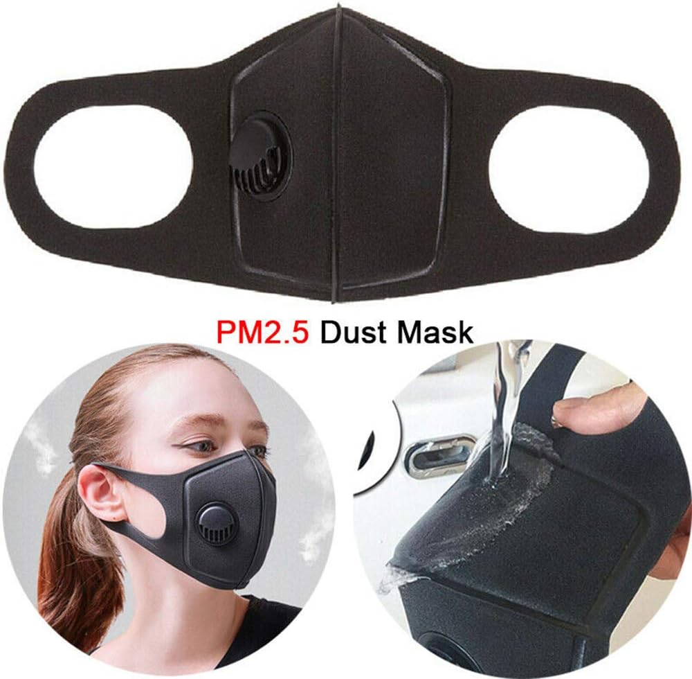 Dust Mask Respirator, Anti Pollution PM2.5 Air Face Safety Masks Air Filter N95 Adjustable Earloop Washable Reusable(Black)