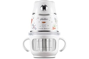 PLODON Baby Food Maker - Food Puree Processor, Fruits, Vegetables, Meats and Potatoes Mini Food Blender, Suitable for Avocados, Grapes and Strawberries Space Silver, 10 oz Gift Package
