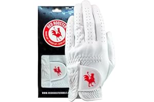 RED ROOSTER Sussex Premium Golf Glove, Cabretta Leather, White, Ultra-Thin Tournament Design