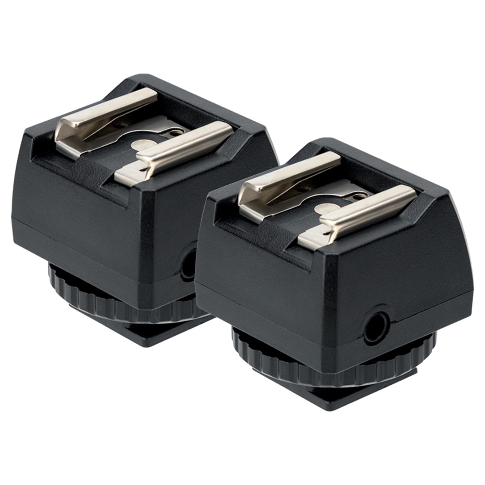 JJC Flash Hot Shoe, Hot Shoe Mount with PC Sync Sockets and 3.5mm mini Phono port for DSLR Cameras, Standard ISO hot Shoe and Flash Foot for Strobes or Other Accessories.