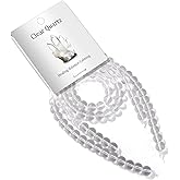 Risyfjew 100PCS 8mm Natural Clear Quartz Beads Gemstone Round Loose Beads for Jewelry Making Chakra Crystal Stone Beads for Bracelets Necklace Earrings Making Supplies (100pcs/Strand)