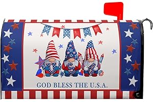 HAROONI American Patriotic Mailbox Covers Magnetic Standard Size 18"X21" American Flag Magnetic Mailbox Covers 4Th of July Holiday Mailbox Covers Mailbox Wraps Post Letter Box Cover for Garden Yard Outside