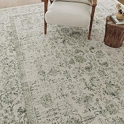 PureCozy Green Area Rug 8x10 Indoor Vintage Living