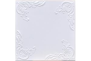 ANTIQUE CEILINGS 50pc of Marseille White (20"x20" Foam) Ceiling Tiles - Covers About 135sqft