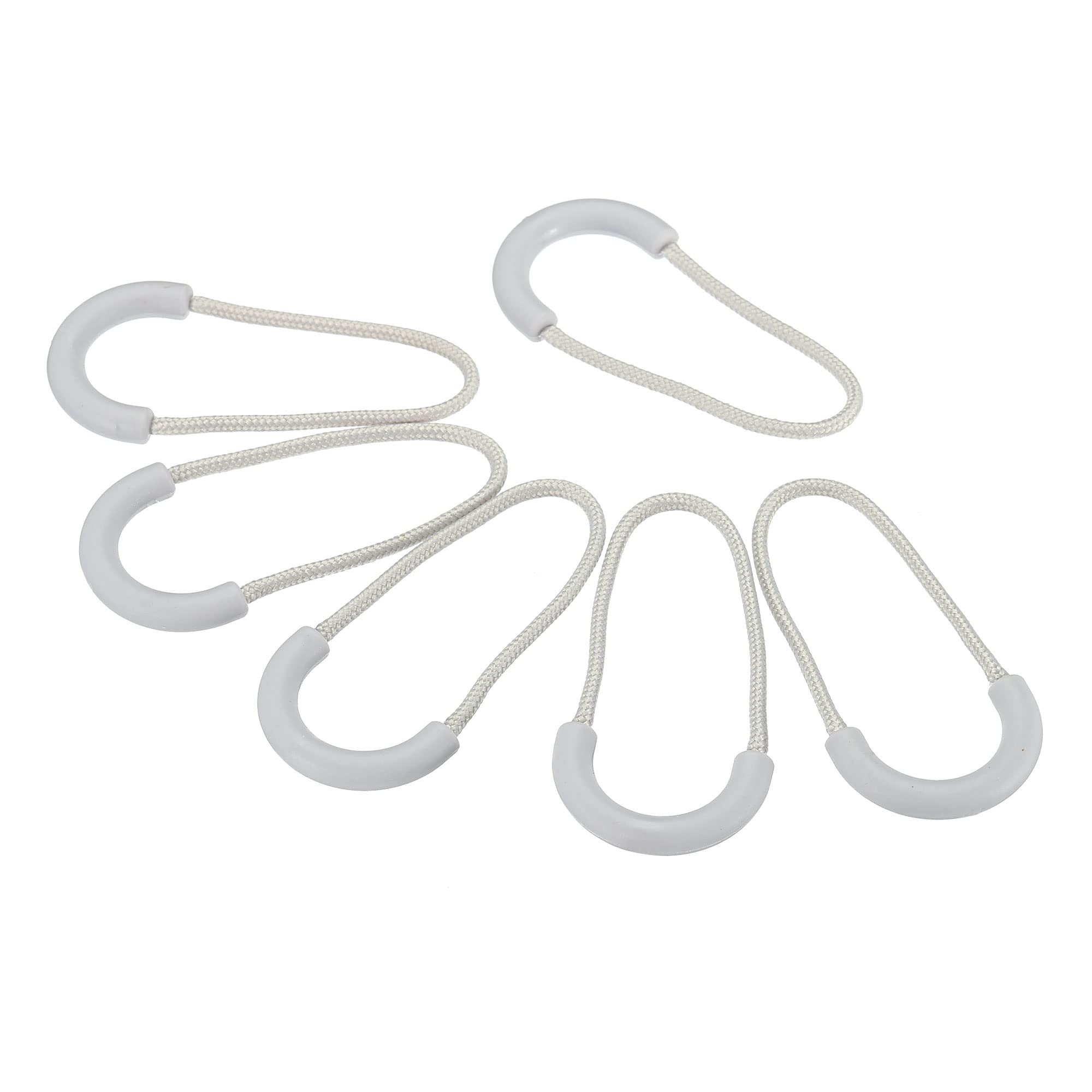 PATIKIL Zipper Pulls Extension Handle Cord, 20 Pack Finger Use Plastic U-Shape Tab Tag Extender for Luggage Backpacks, Grey