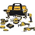 DEWALT DCK700D1P1 20V MAX Cordless 7-Tool Combo Kit with 2Ah Battery, 5Ah Battery, and Charger