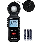 Digital Illuminance Light Meter Tester 200,000Lux Meter (18,500FC) Luxmeter Lighting Intensity Brightness Measurement Tool for Indoor Outdoor Grow Plants Film Photography lumens LED Photometer