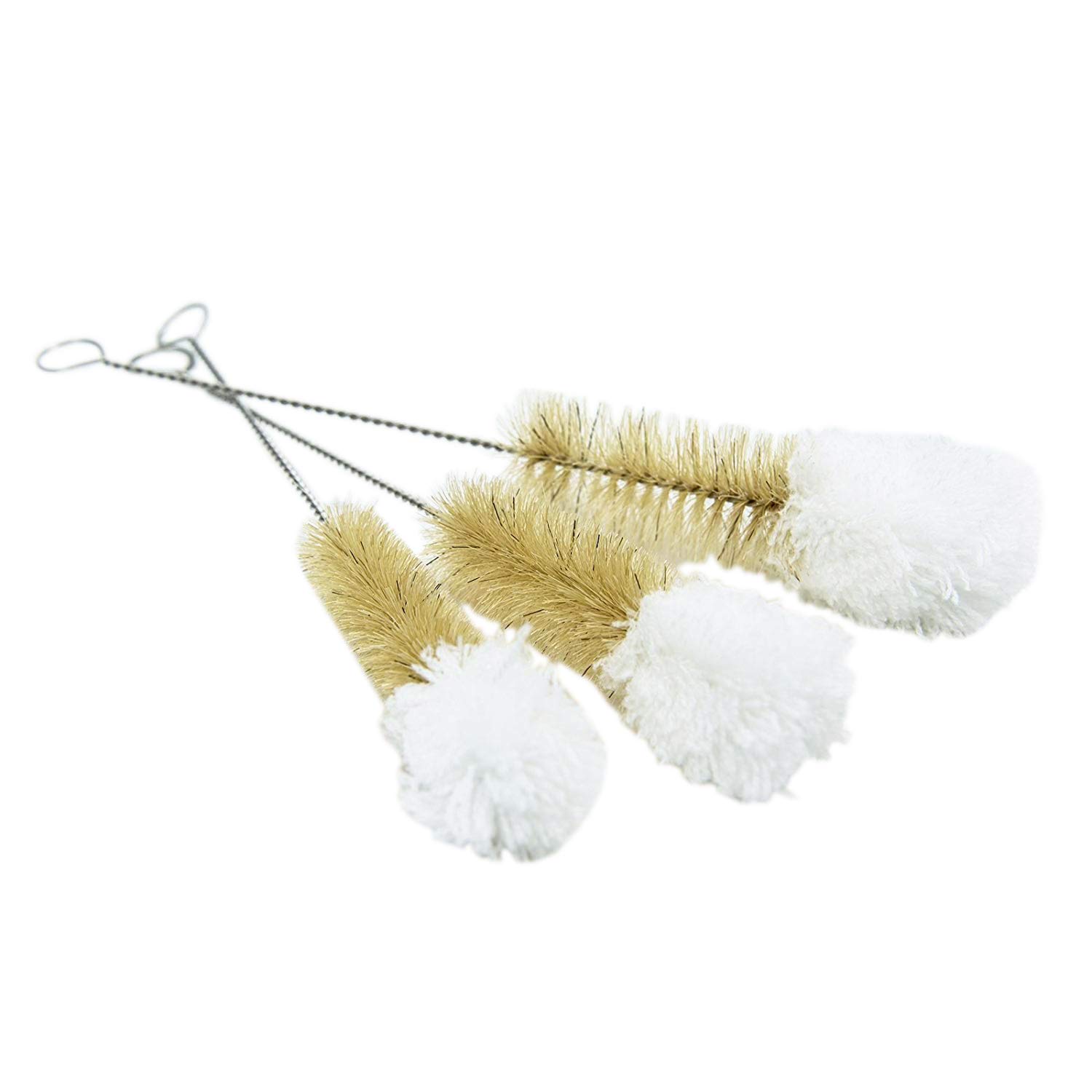 Huji Stainless Steel MultiPurpose Cleaning Soft Tip Brushes (Set of 3